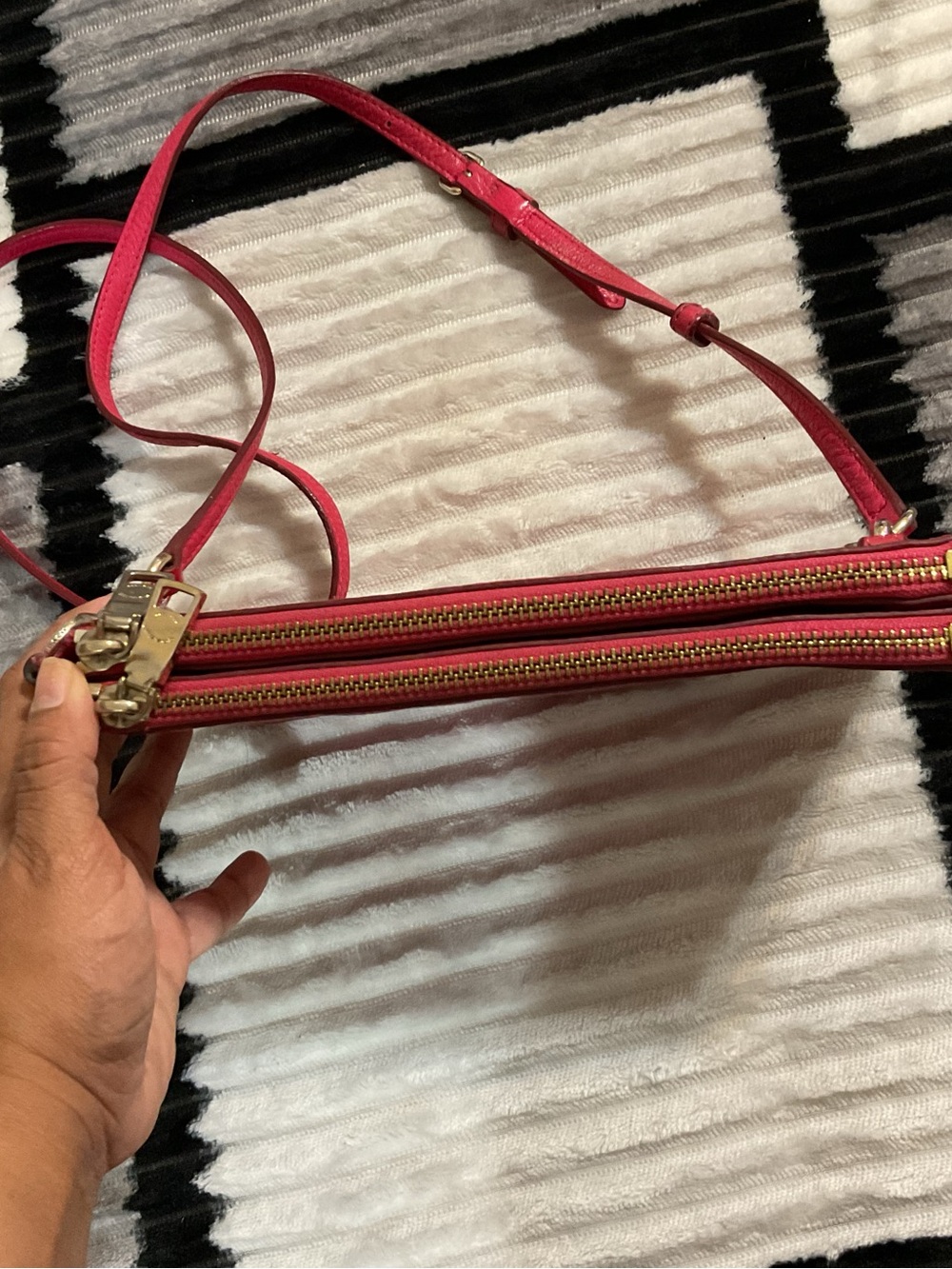 Coach Pink Leather CrossBody Doouble Zipper Bag - Picture 3 of 7